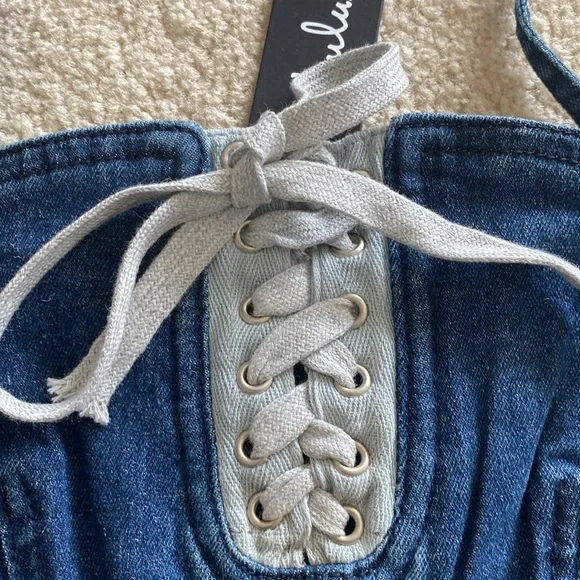 Lulus NWT denim crop top XS - Picture 3 of 8